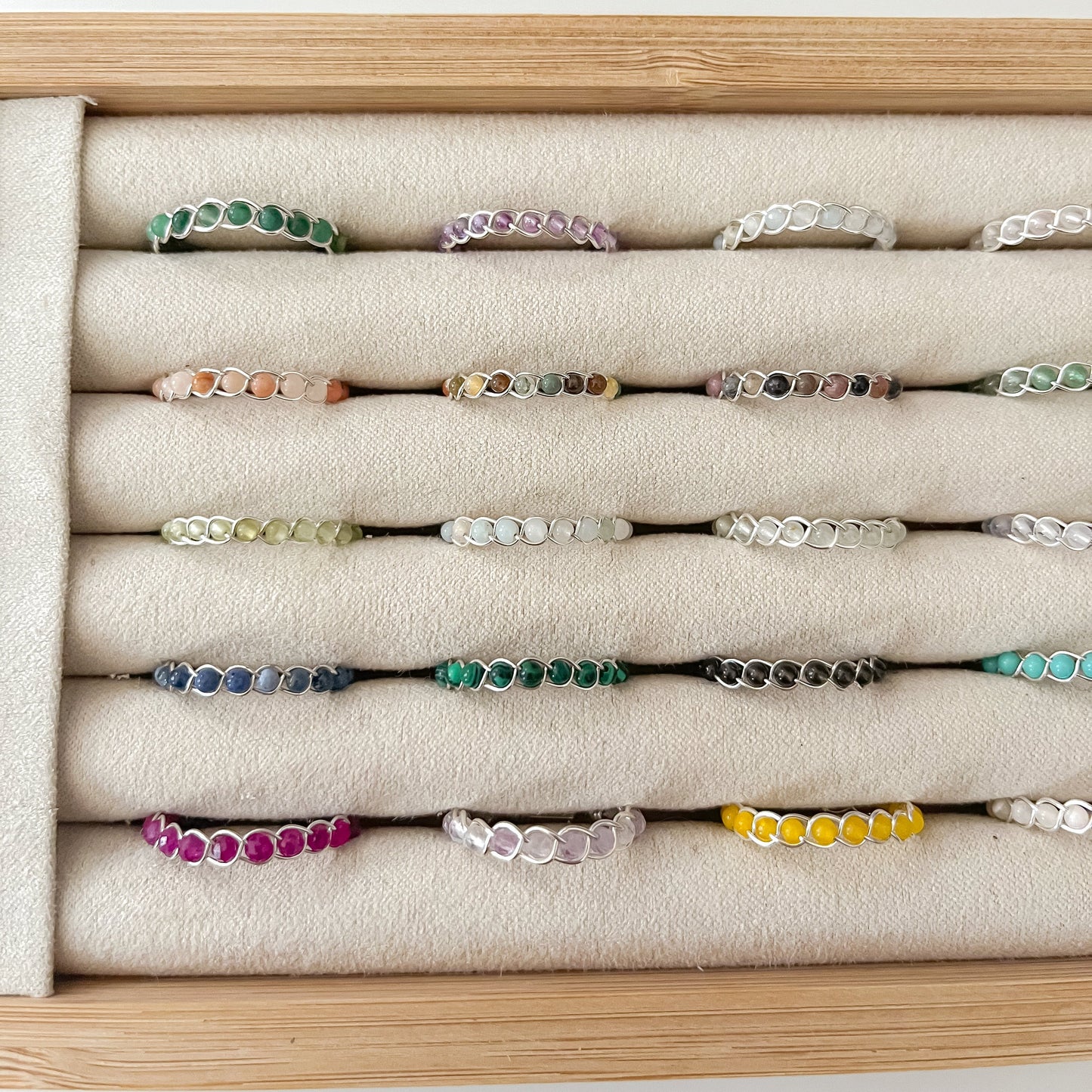 Dainty Braided Gemstone Rings | Sterling Silver