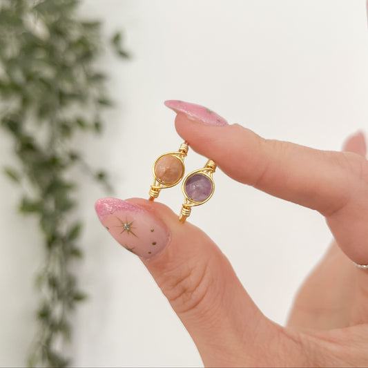 Crystal Bead Rings | Gold Filled