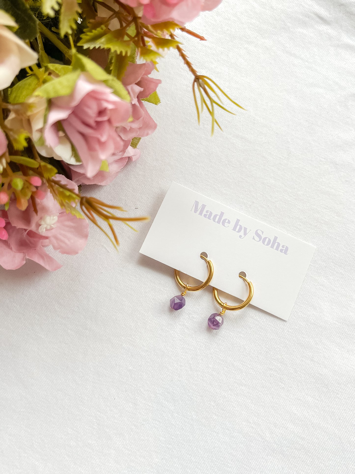 Amethyst Huggie Earrings