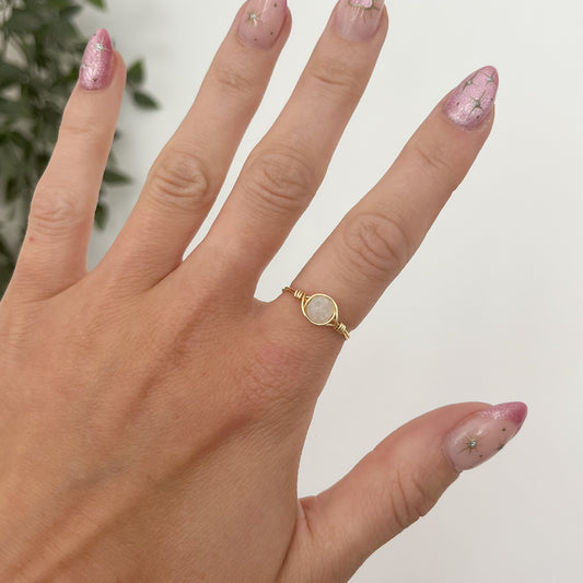 Crystal Bead Rings | Gold Plated