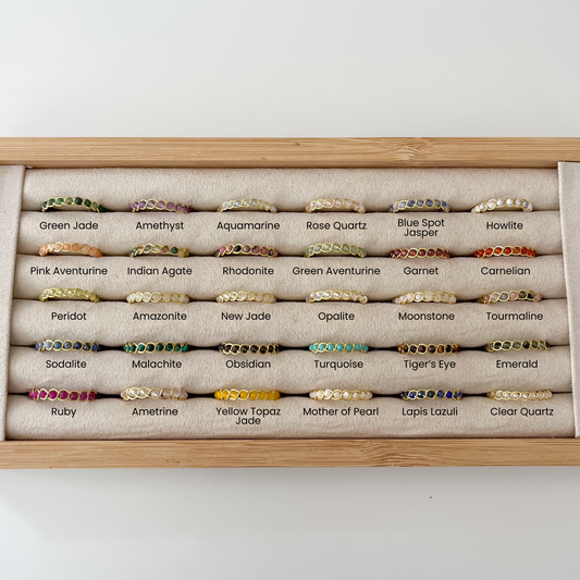 Dainty Braided Gemstone Rings | Gold Filled