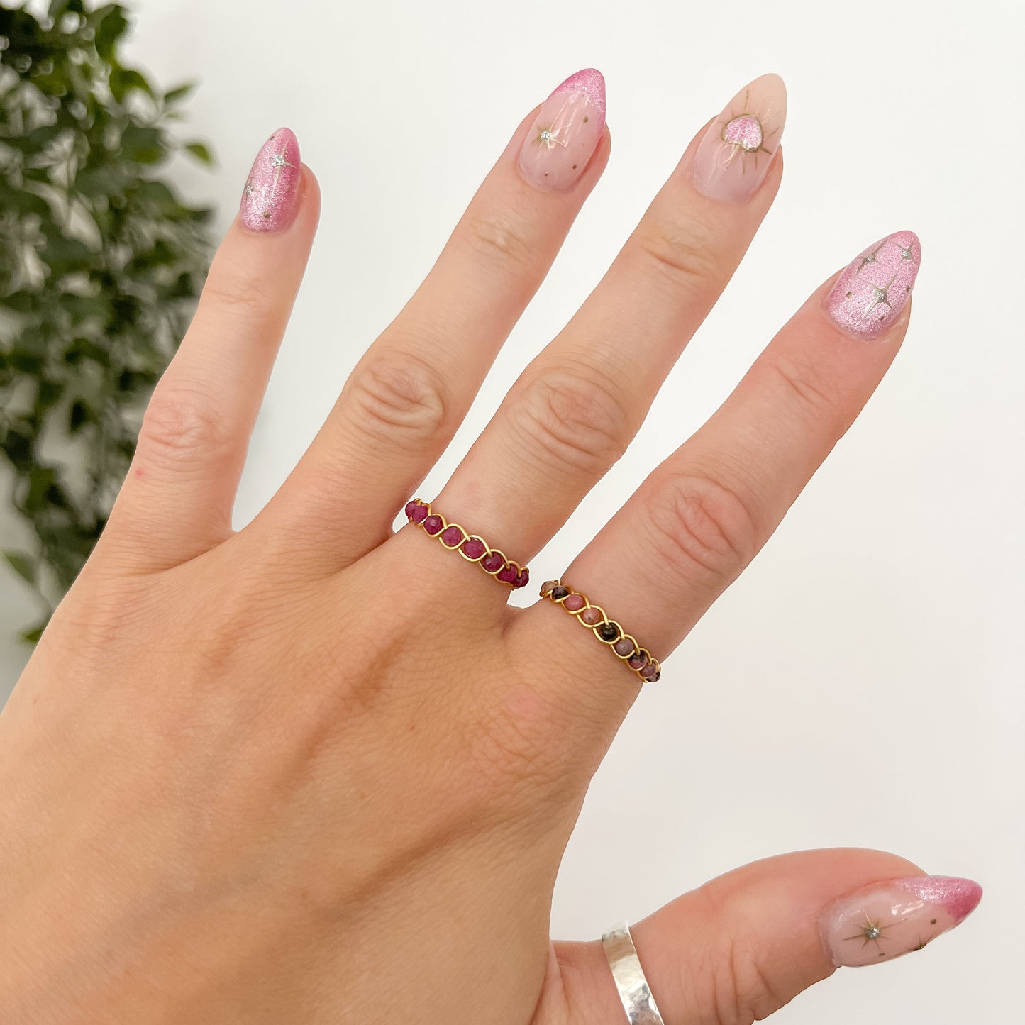 Dainty Braided Gemstone Rings | Gold Plated