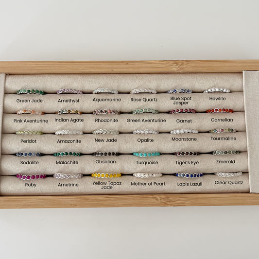 Dainty Braided Gemstone Rings | Sterling Silver