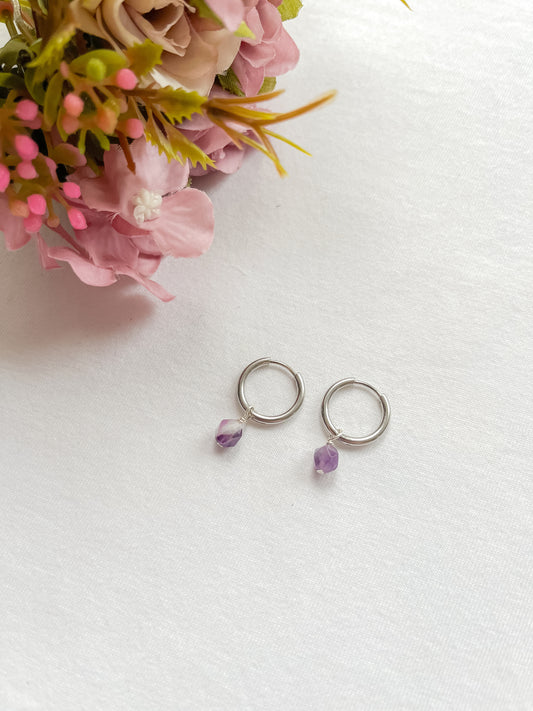 Amethyst Huggie Earrings