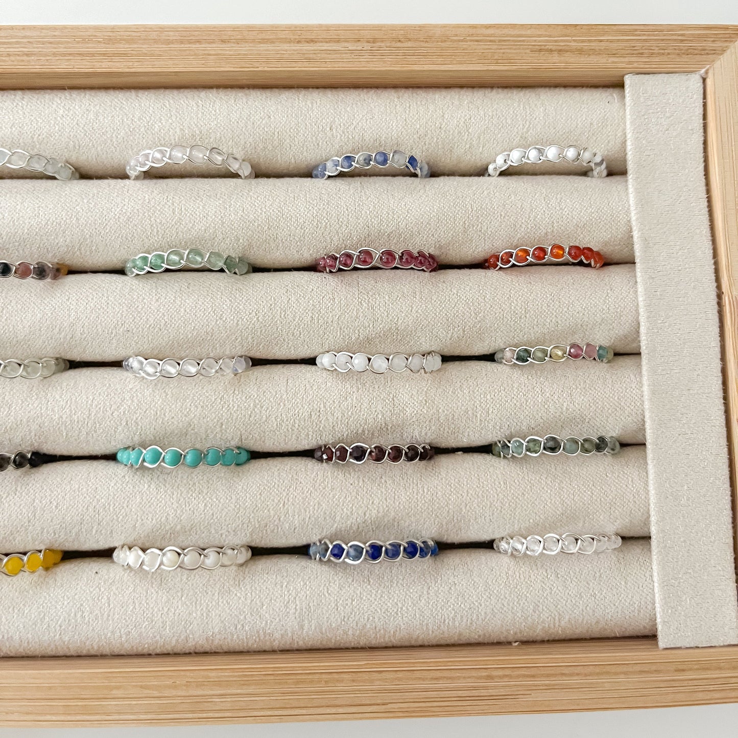 Dainty Braided Gemstone Rings | Sterling Silver