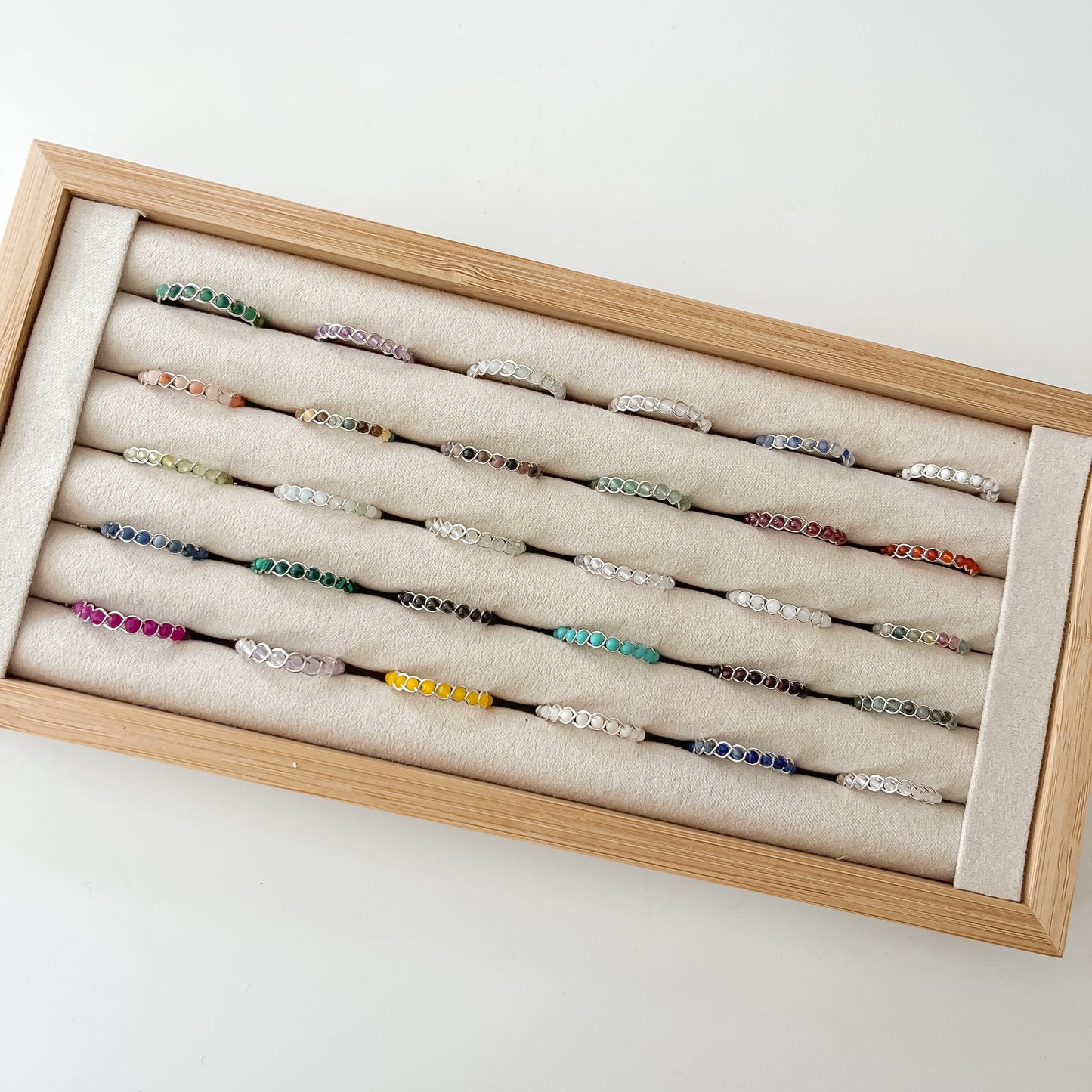 Dainty Braided Gemstone Rings | Sterling Silver
