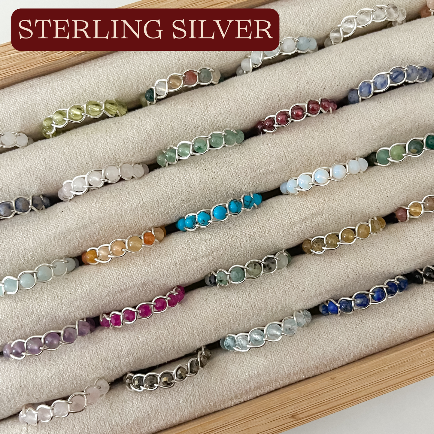 Braided Gemstone Rings | Sterling Silver