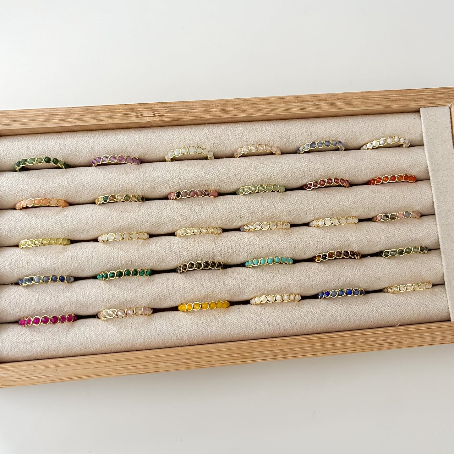 Dainty Braided Gemstone Rings | Gold Plated