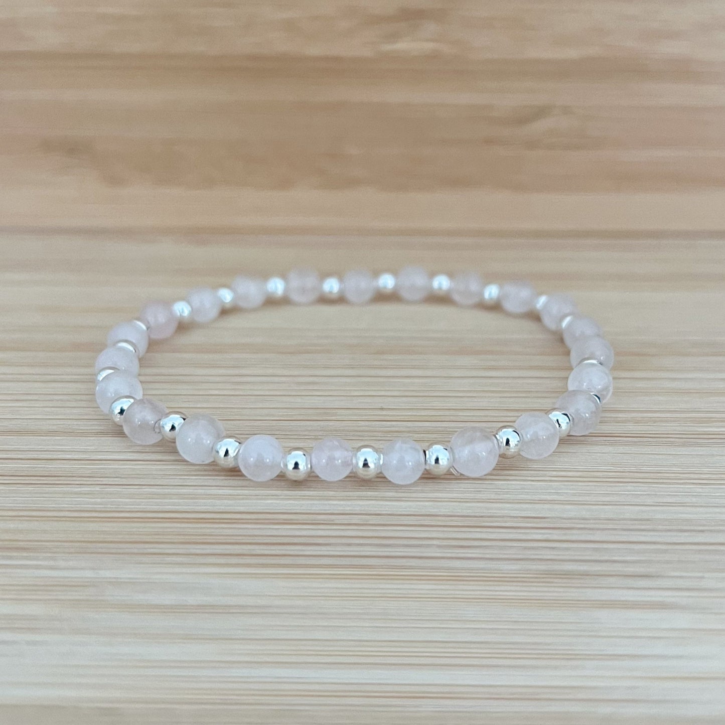 Silver & Rose Quartz Bracelet