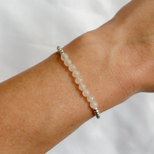 Silver Rose Quartz Bracelet