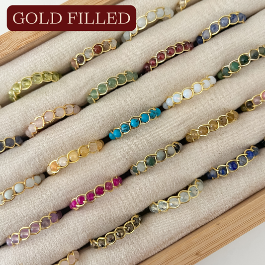 Braided Gemstone Rings | Gold Filled