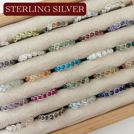 Braided Gemstone Rings | Sterling Silver