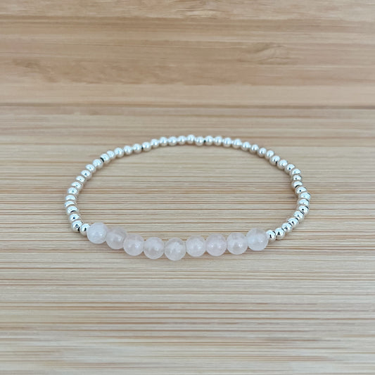 Silver Rose Quartz Bracelet