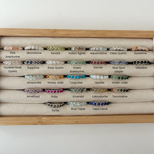 Braided Gemstone Rings | Silver Plated